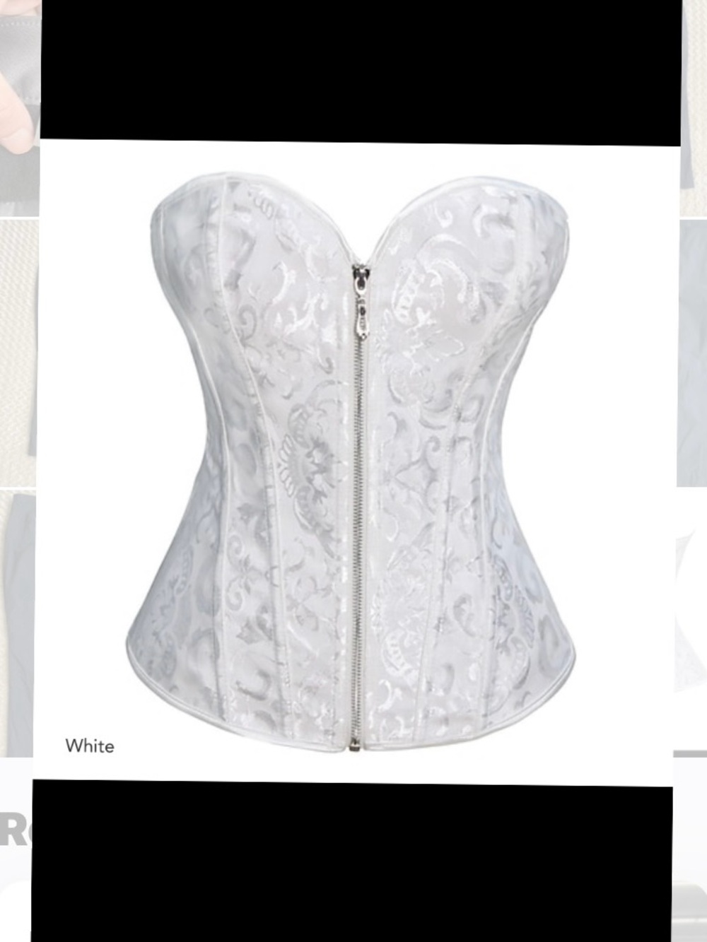 Women Medium Vintage White Slim Fit Corset & Bustier for Tummy Control Push Up